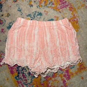 Pink Lace Trim Tie Dye Shorts LA Hearts Pacsun Boho